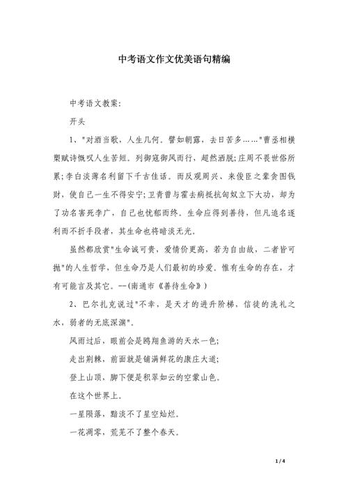 中考语文作文好句有哪些高分秘诀？