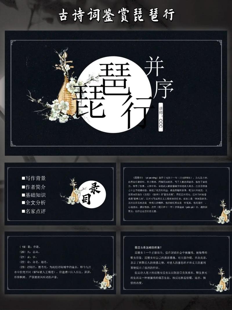 古诗词鉴赏PPT模板如何突出诗词意境？