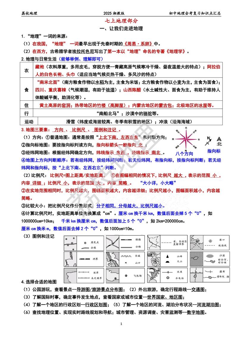2025七年级地理学什么？重点难点有哪些？