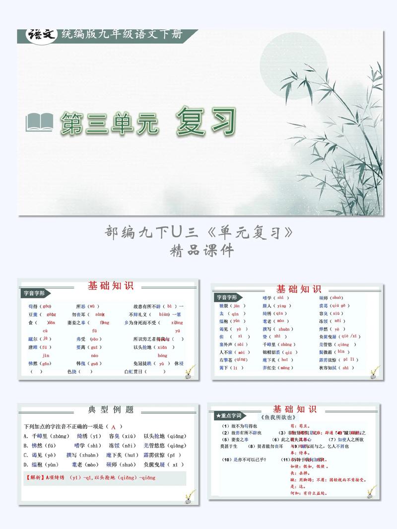 九年级语文下册课件有哪些重点难点?