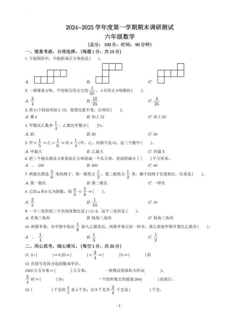 苏教版六年级期末试卷难点有哪些？