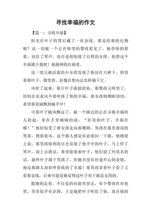 《寻找》满分作文