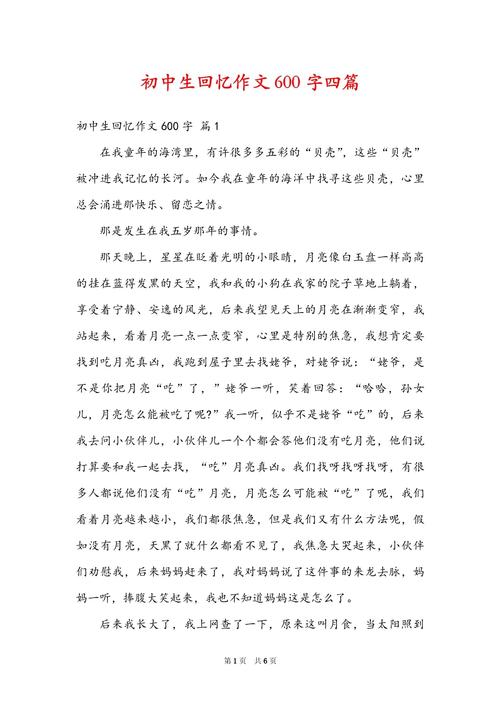 回忆初中毕业作文