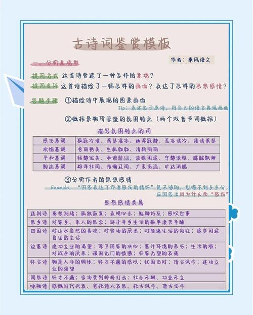 中考古诗鉴赏答题技巧