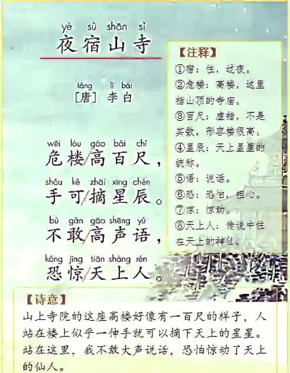 两首古诗如何共绘山寺夜宿奇境？