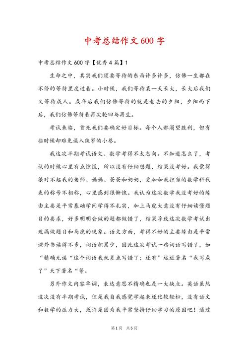 高中中考总结作文如何写出彩?