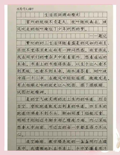 拼搏作文素材，如何写出真情实感？