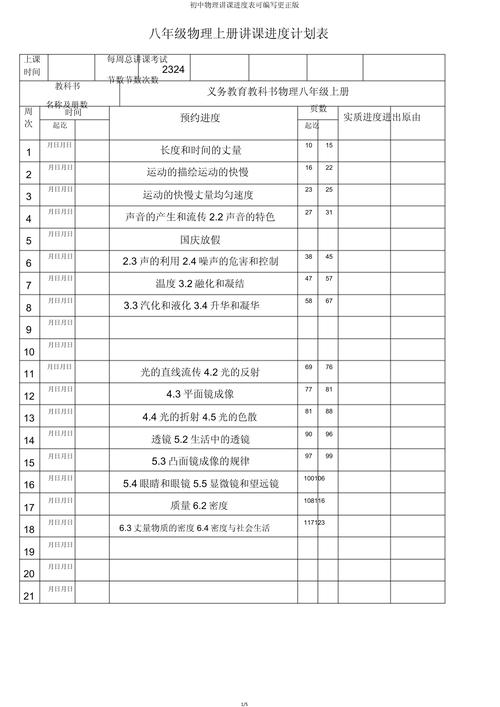 九年级物理教学计划表如何高效落实？