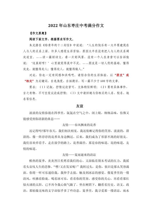 中考作文满分友谊，满分秘诀何在？