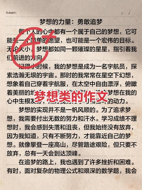 中学生梦想的作文