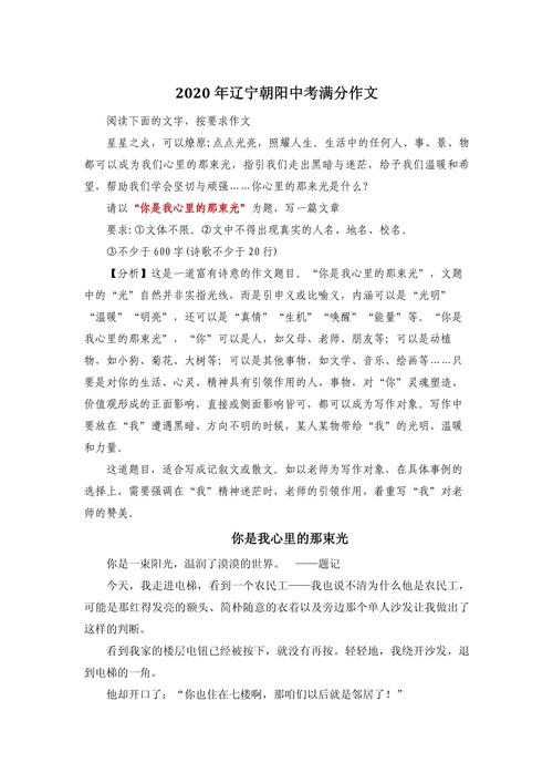 辽宁中考作文如何得满分？