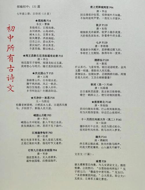 初中语文全册古诗词如何高效掌握？