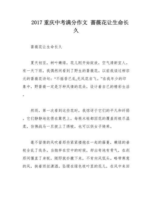 重庆语文满分作文