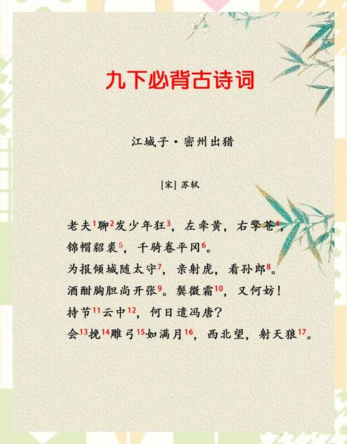 九下语文课后古诗词有何学习重点？