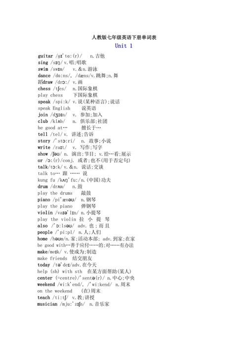仁教版七年级下册英语重点难点解析？