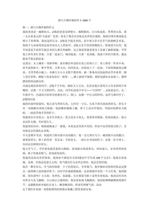 外貌描写如何让高中作文更出彩？