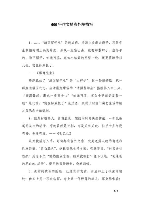 高中外貌描写作文如何避免千篇一律？