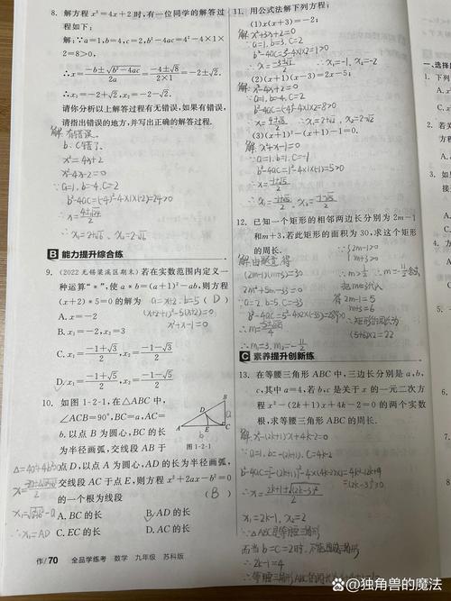九年级全一册数学答案在哪里找？