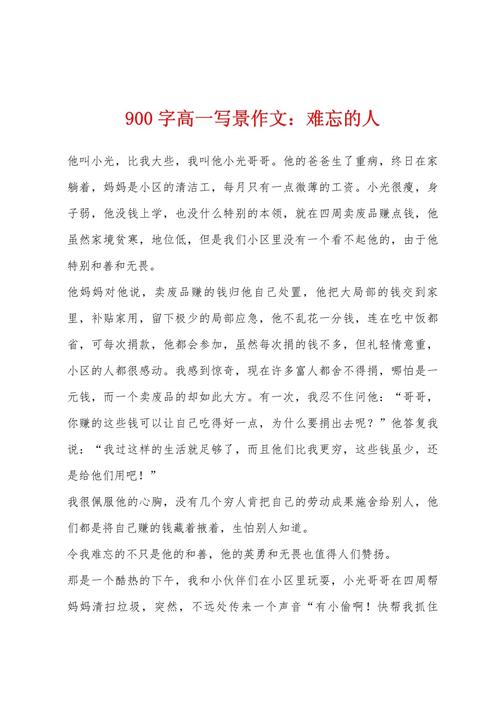 写人900字作文