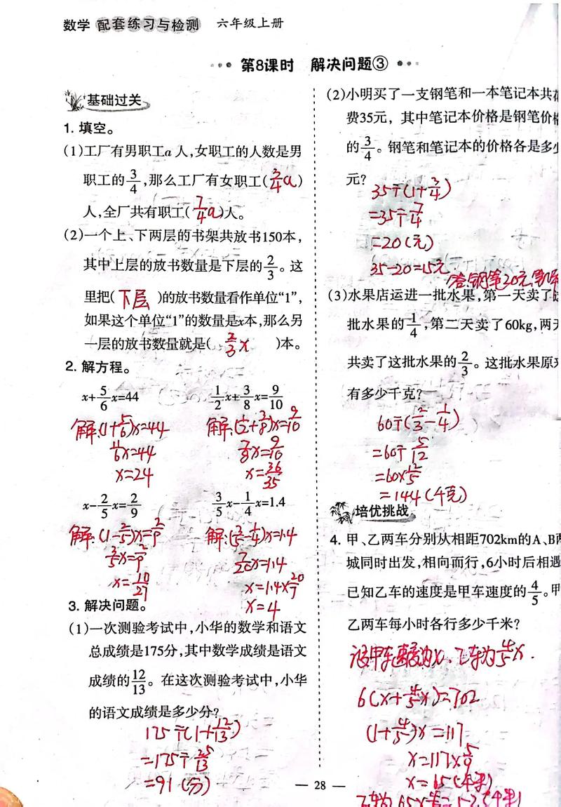 配套练六年级上册答案在哪里找?