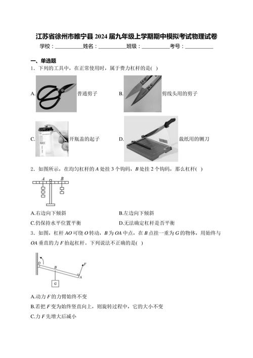 九年级物理期中测试题考点有哪些？