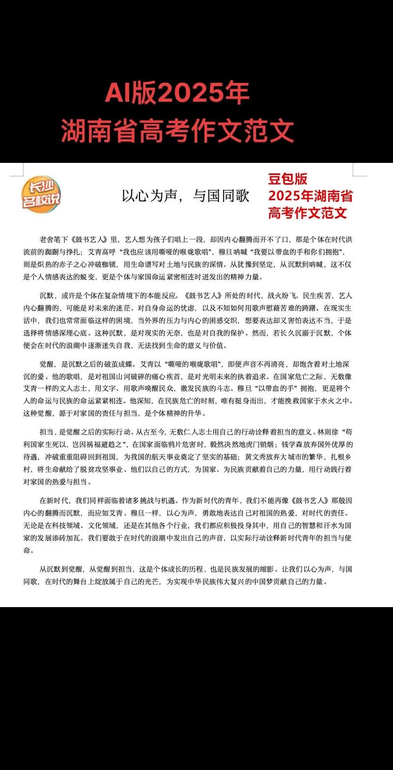 湖南高考作文范文有何亮点值得借鉴？