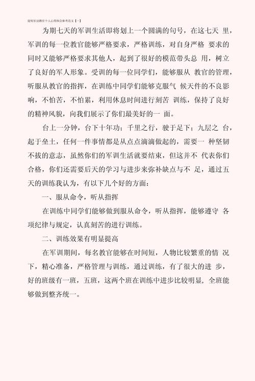 军训 教官 作文