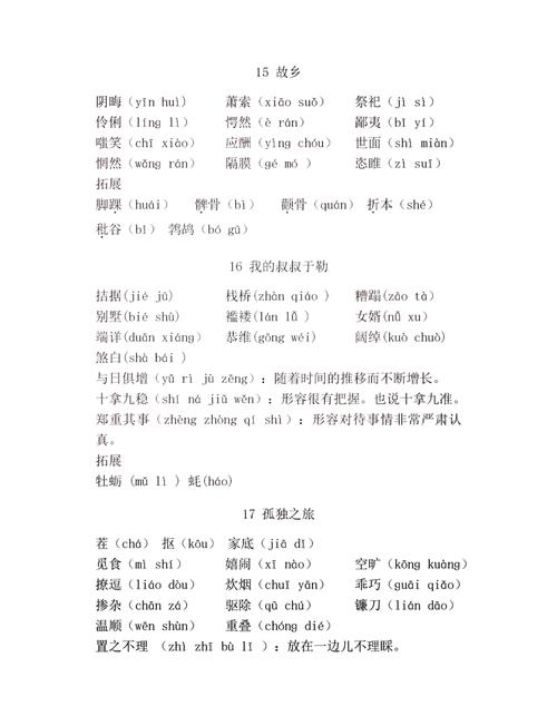 九年级语文生字词拼音有哪些易错点？