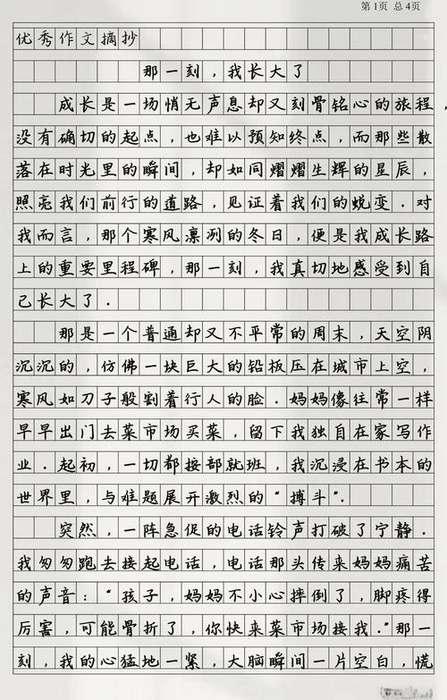 的那一刻作文初中