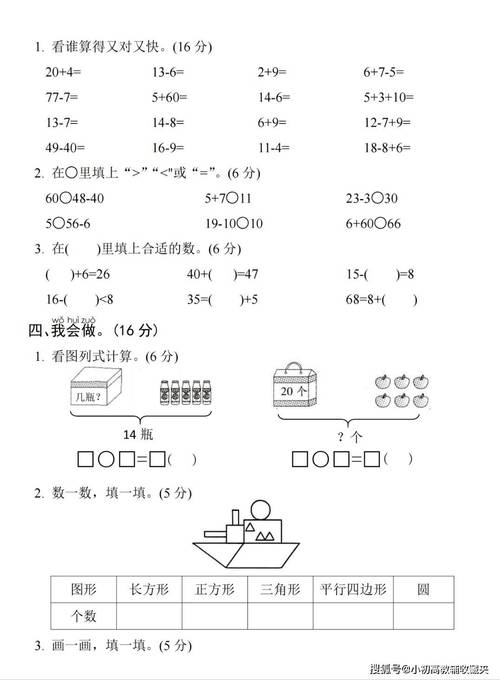 一年级下册期中考试题，重点考哪些知识点？