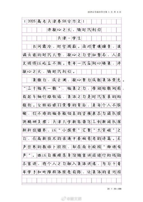 天津高考作文范文有何高分秘诀？