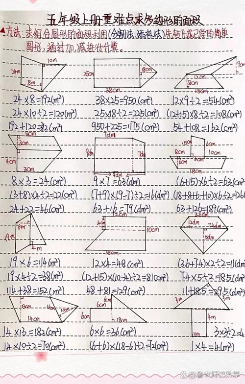 五年级面积题怎么做？求公式或解题思路。
