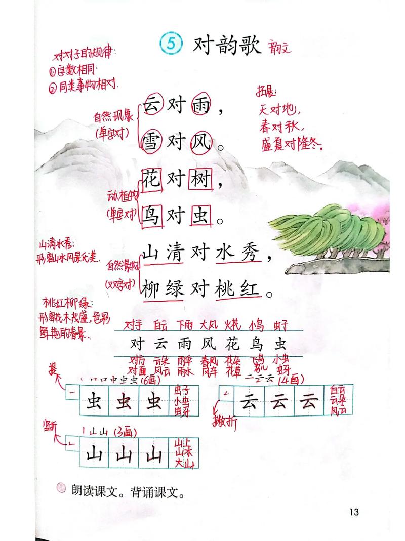 一年级语文对韵歌教案