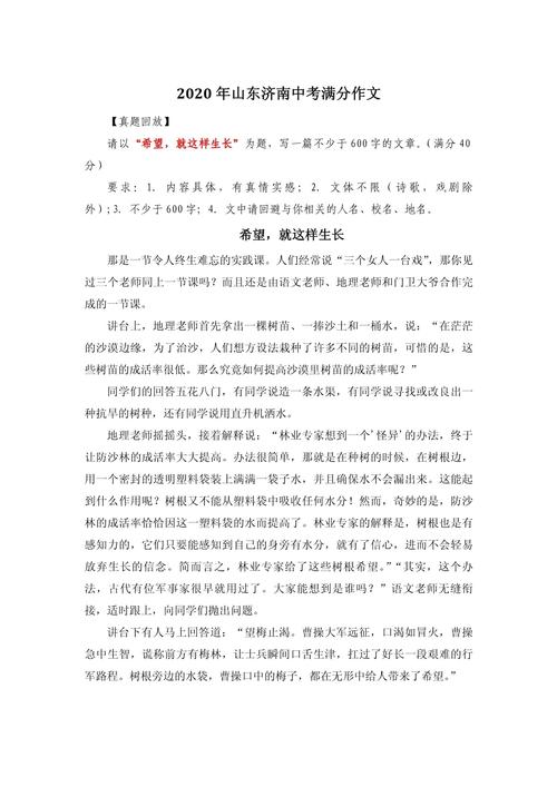 山东满分中考作文有何秘诀？