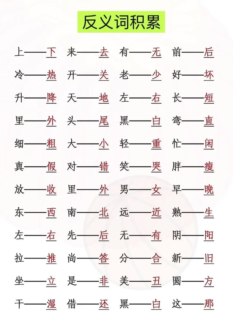 小学三年级反义词大全有哪些？