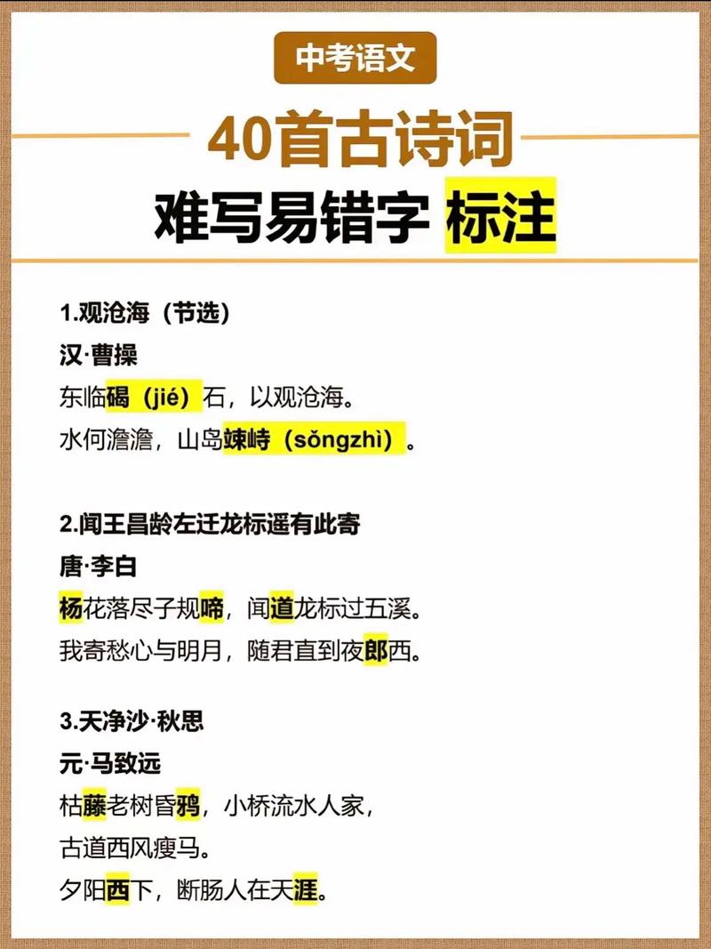 中考语文易考古诗文有哪些高频考点？