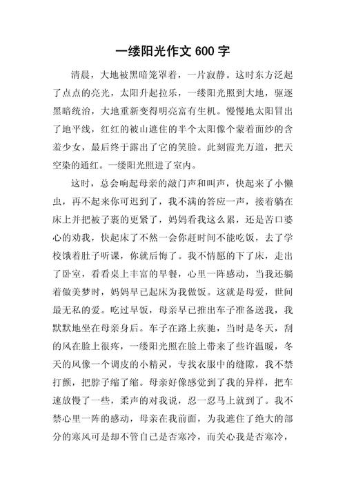 初一作文阳光如何写出阳光的温暖？