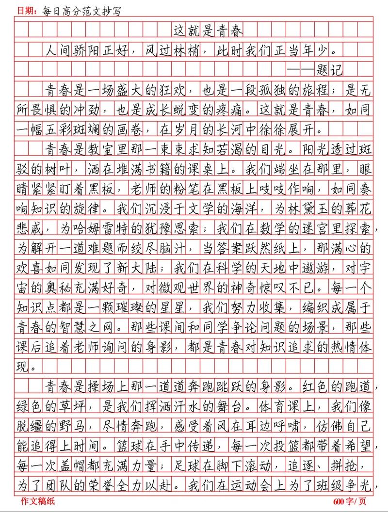 这就是青春的作文