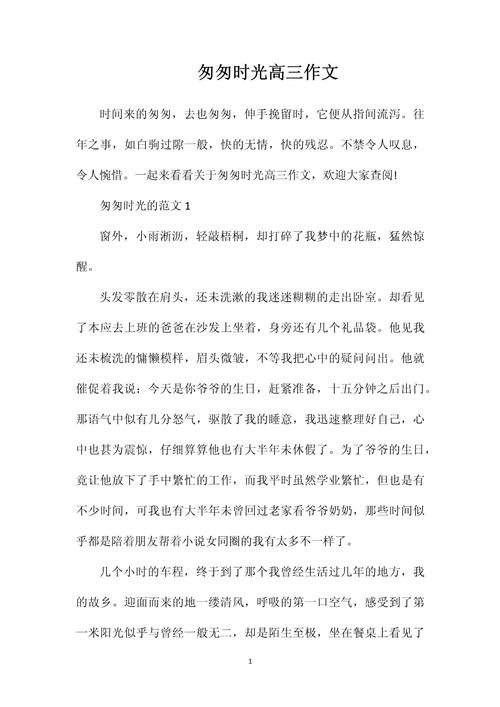 时光匆匆 的作文