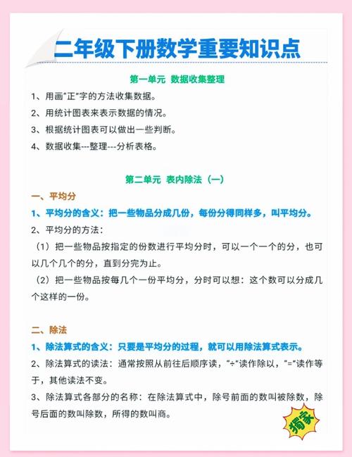 小学二年级数学知识点有哪些重点？