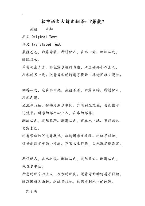 初中古诗翻译是必须掌握的吗？