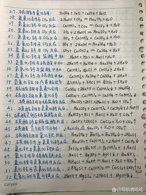 九年级下册化学方程式有哪些?