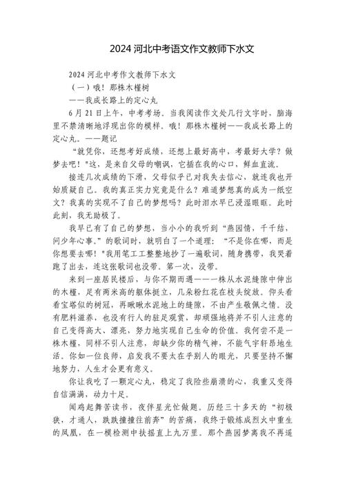 河北中考满分作文有何秘诀？