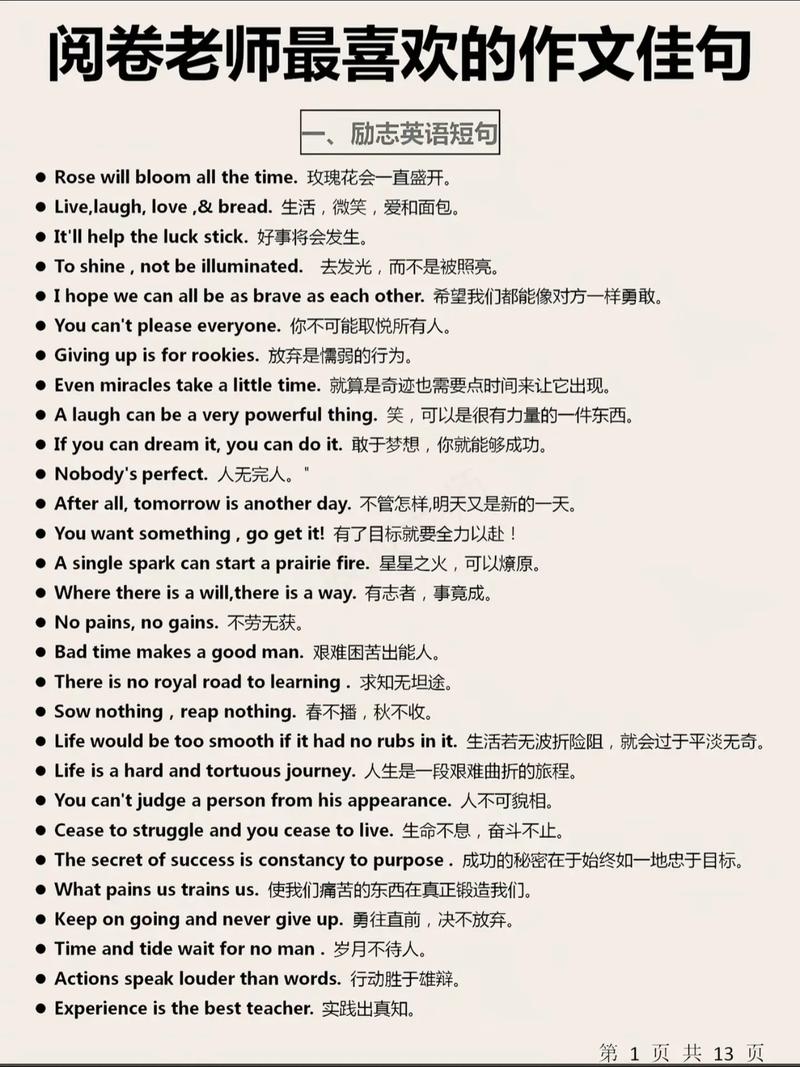 万能句型英语作文