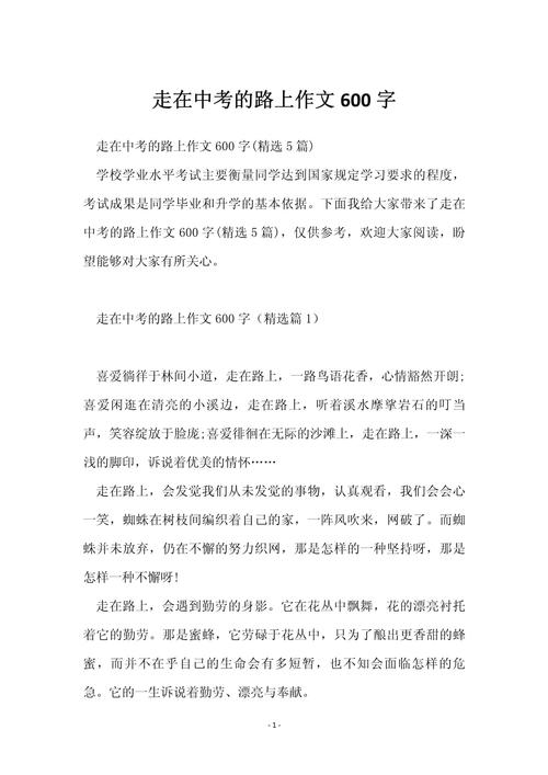 初三 路 的作文