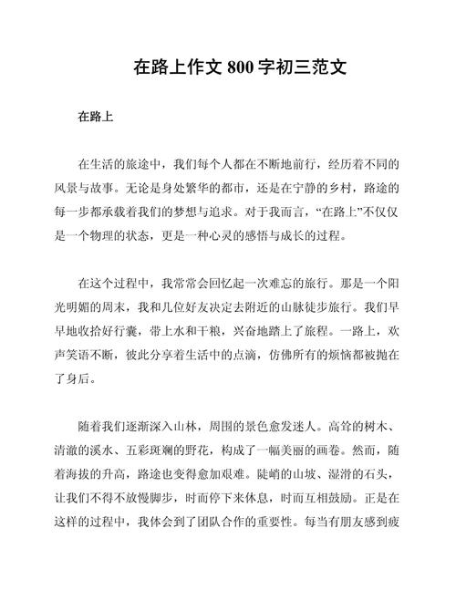 初三 路 的作文